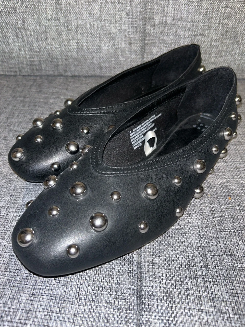 NEW - a new day Black Studded Ballet Flats - Picture 2 of 9